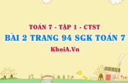 Bài 2 trang 94 SGK Toán 7 tập 1 Chân trời sáng tạo